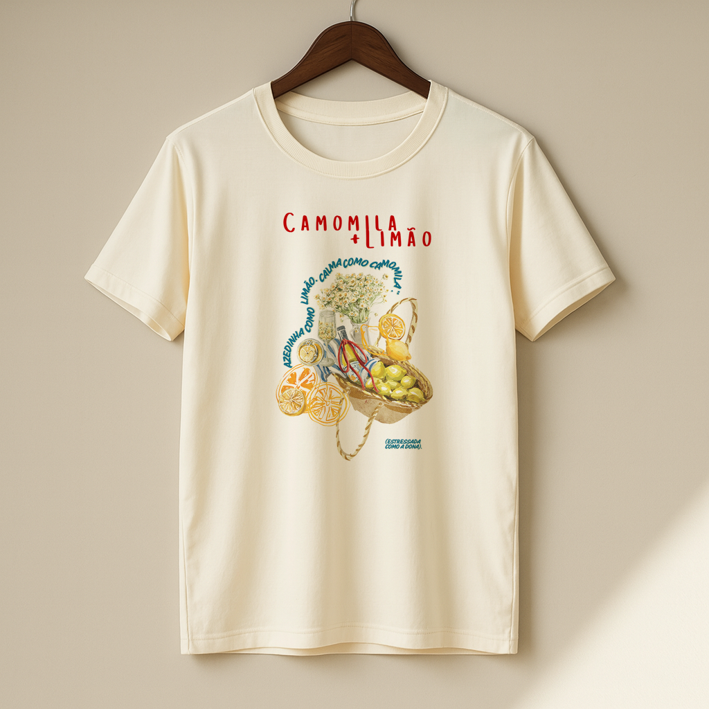 Camiseta Camomila + Limão 100% Algodão