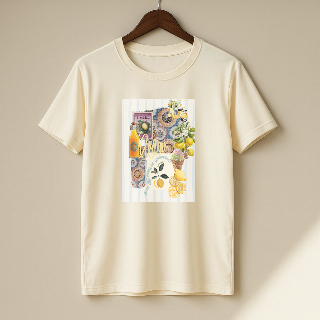 Camiseta Verão com Sabor de Limoncello 100% Algodão