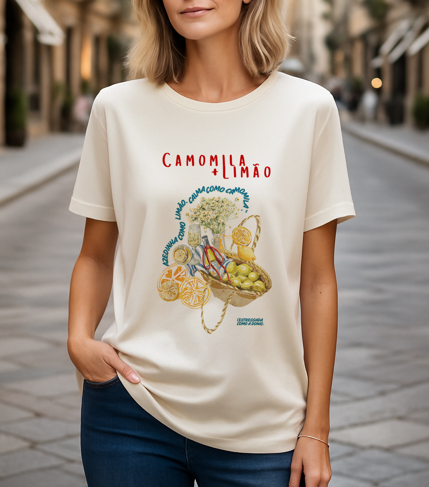 Camiseta Camomila + Limão 100% Algodão